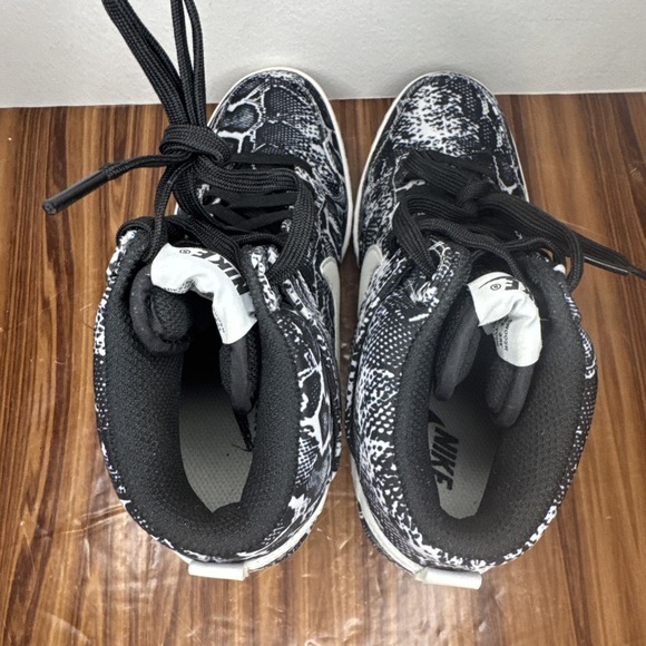 Nike Dunk Woman's 7 Sky Hi High Print Hidden Wedge Heel Snake Skin Pure Platinum - Picture 8 of 10